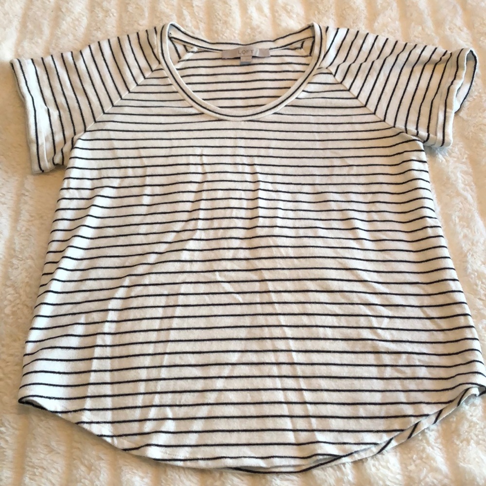 LOFT Striped cuff sleeve tee